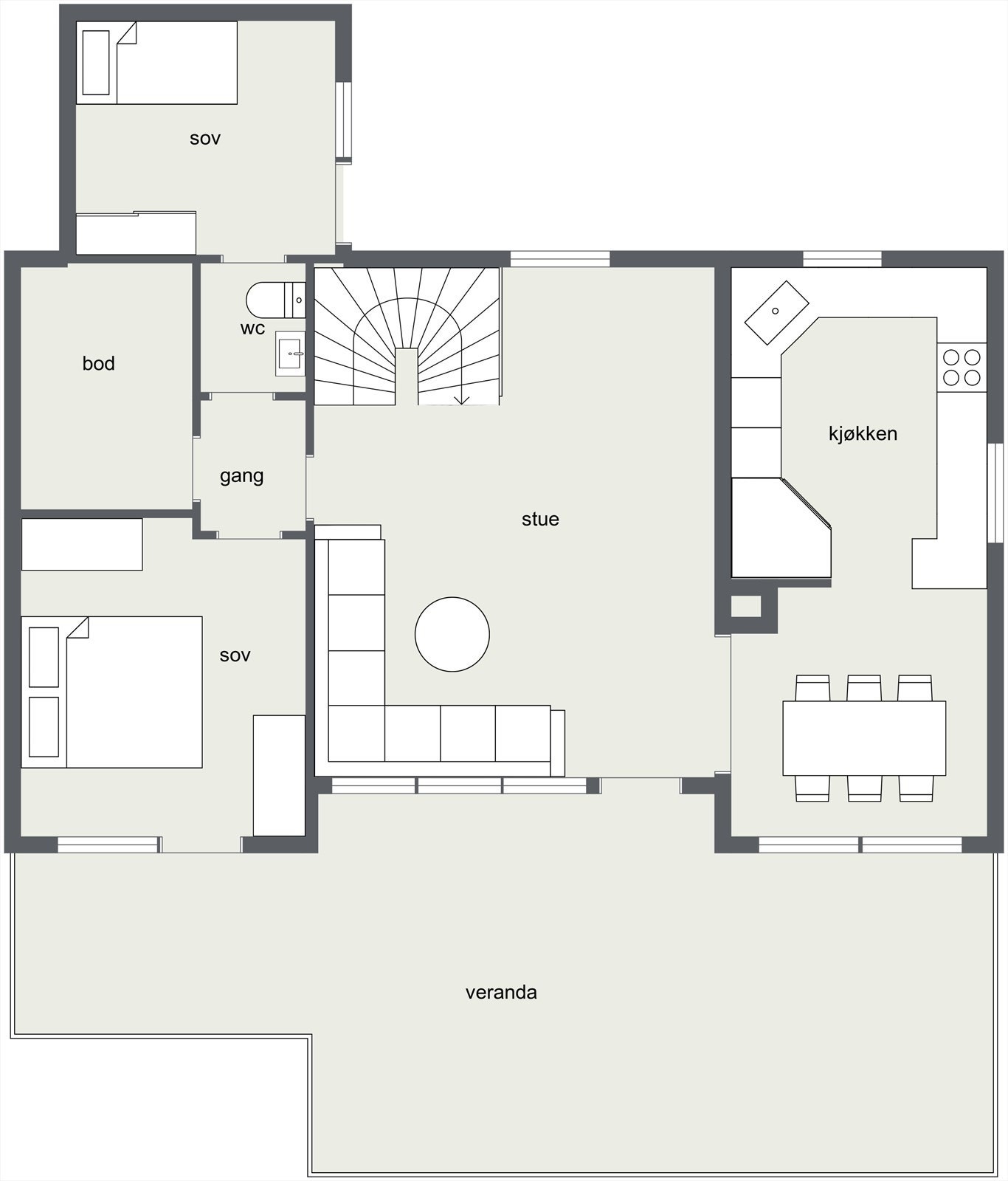 Plantegning første etasje. Galleribilde