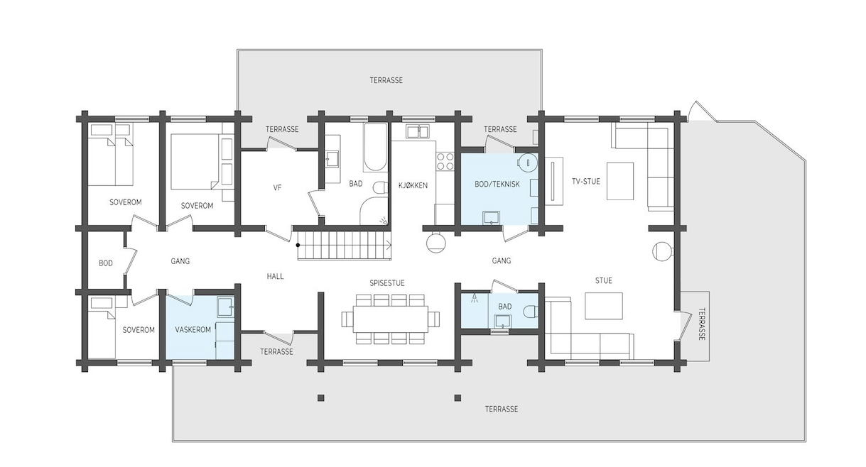 Plantegning 1. etg Galleribilde