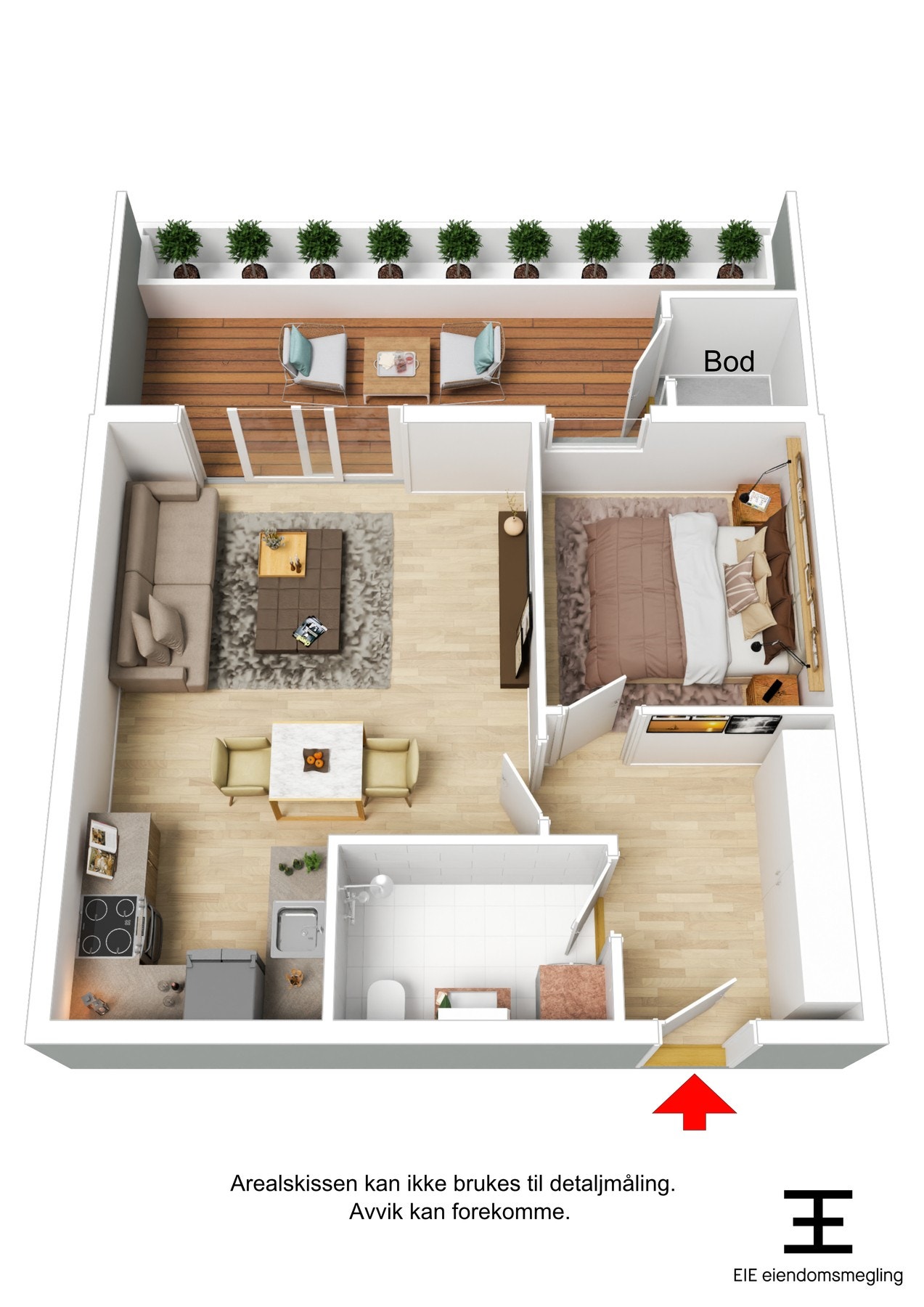 3D plantegning. Galleribilde