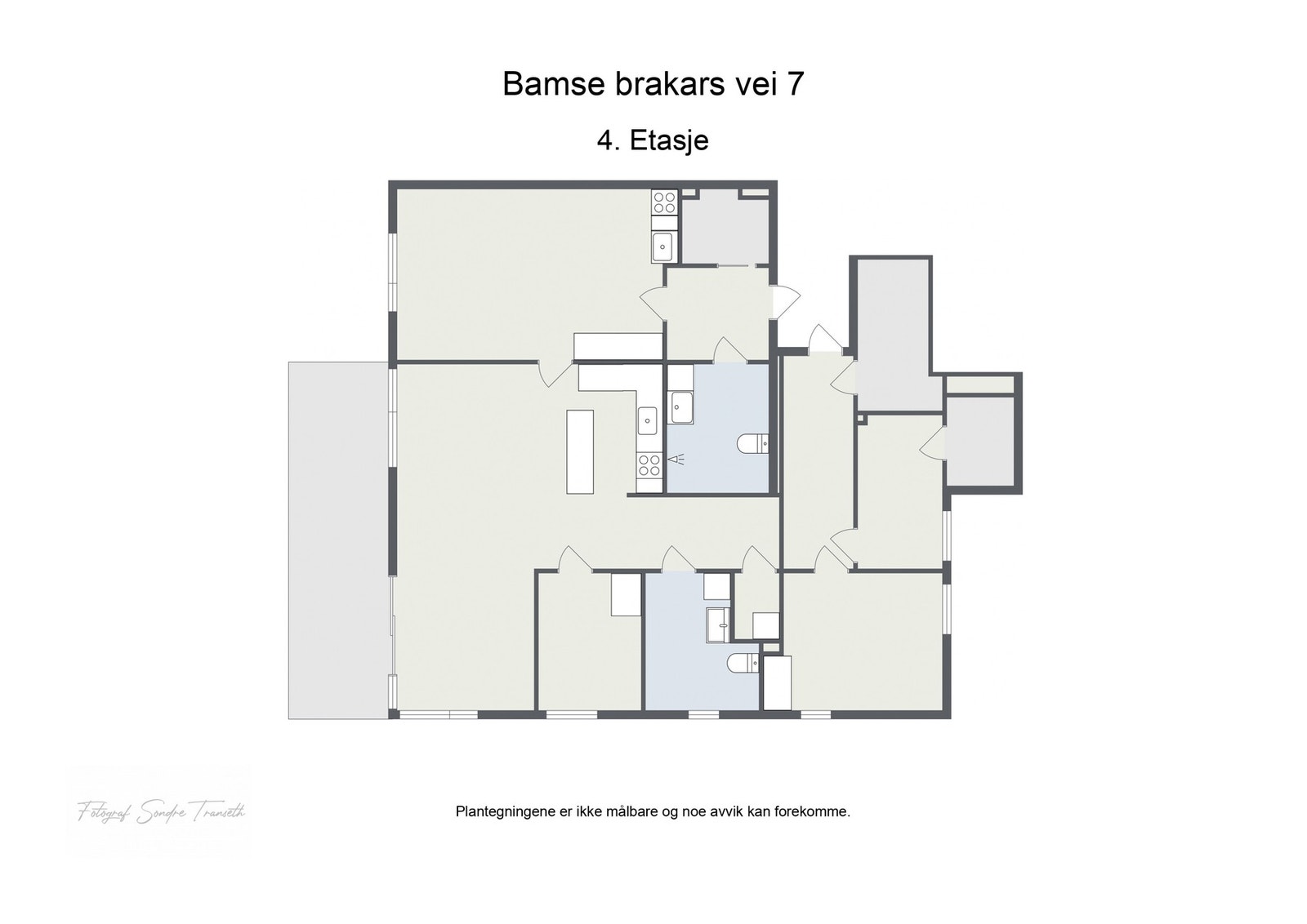 Planskisse over leiligheten Galleribilde