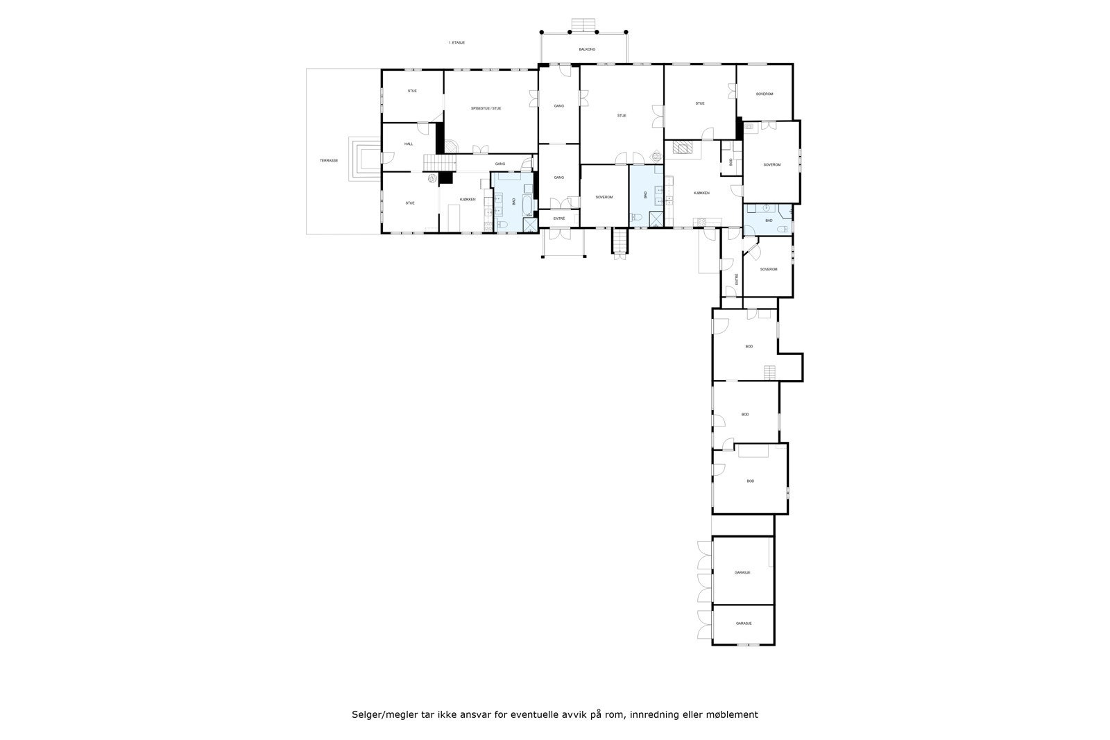 Plantegning 1 etg Galleribilde