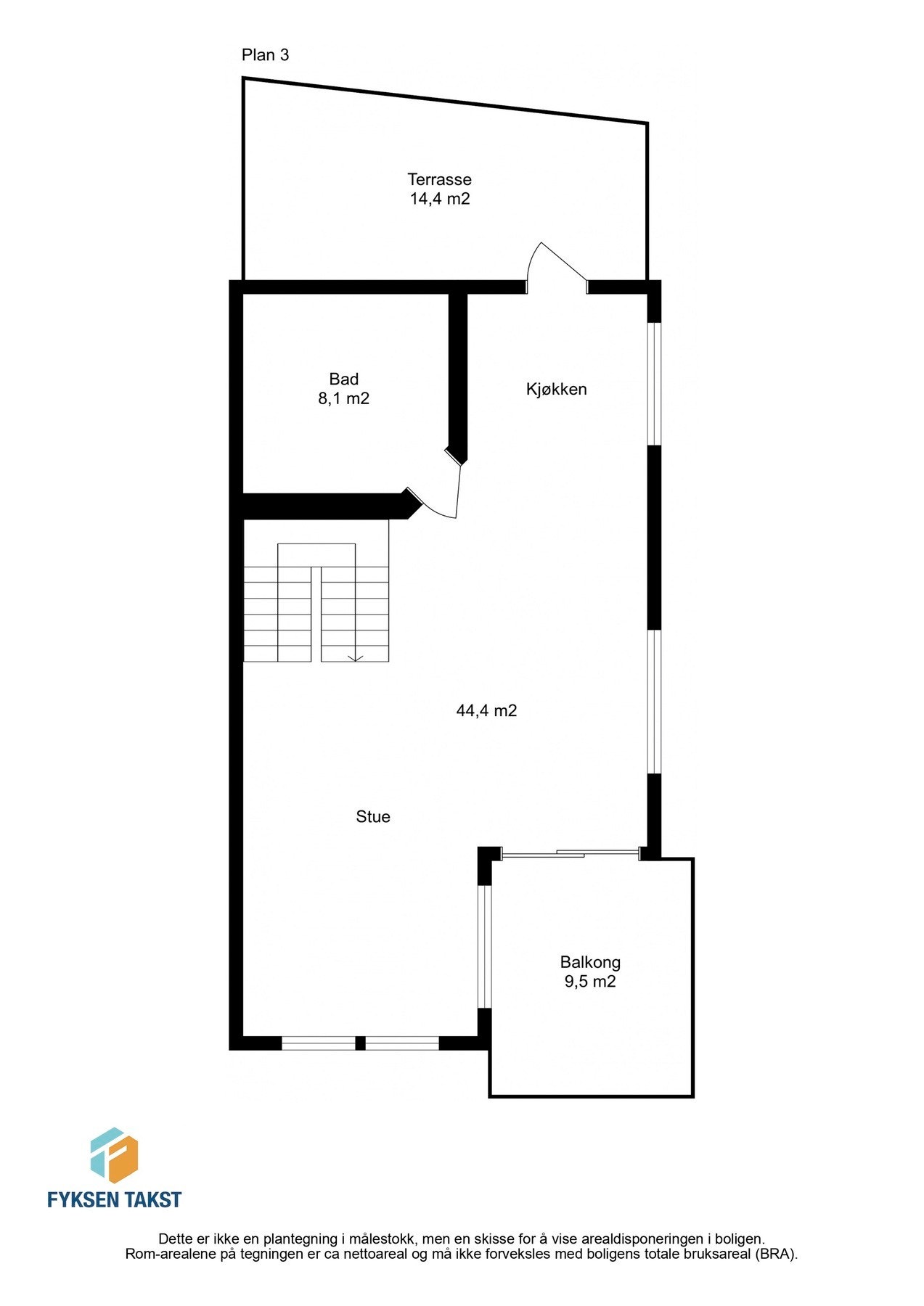 Plantegning 3.etasje Galleribilde