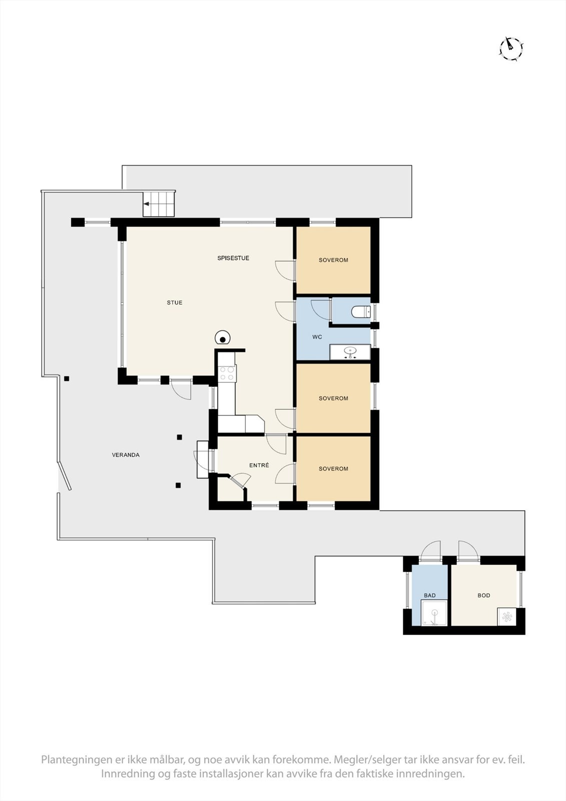 Plantegning hytte. Galleribilde