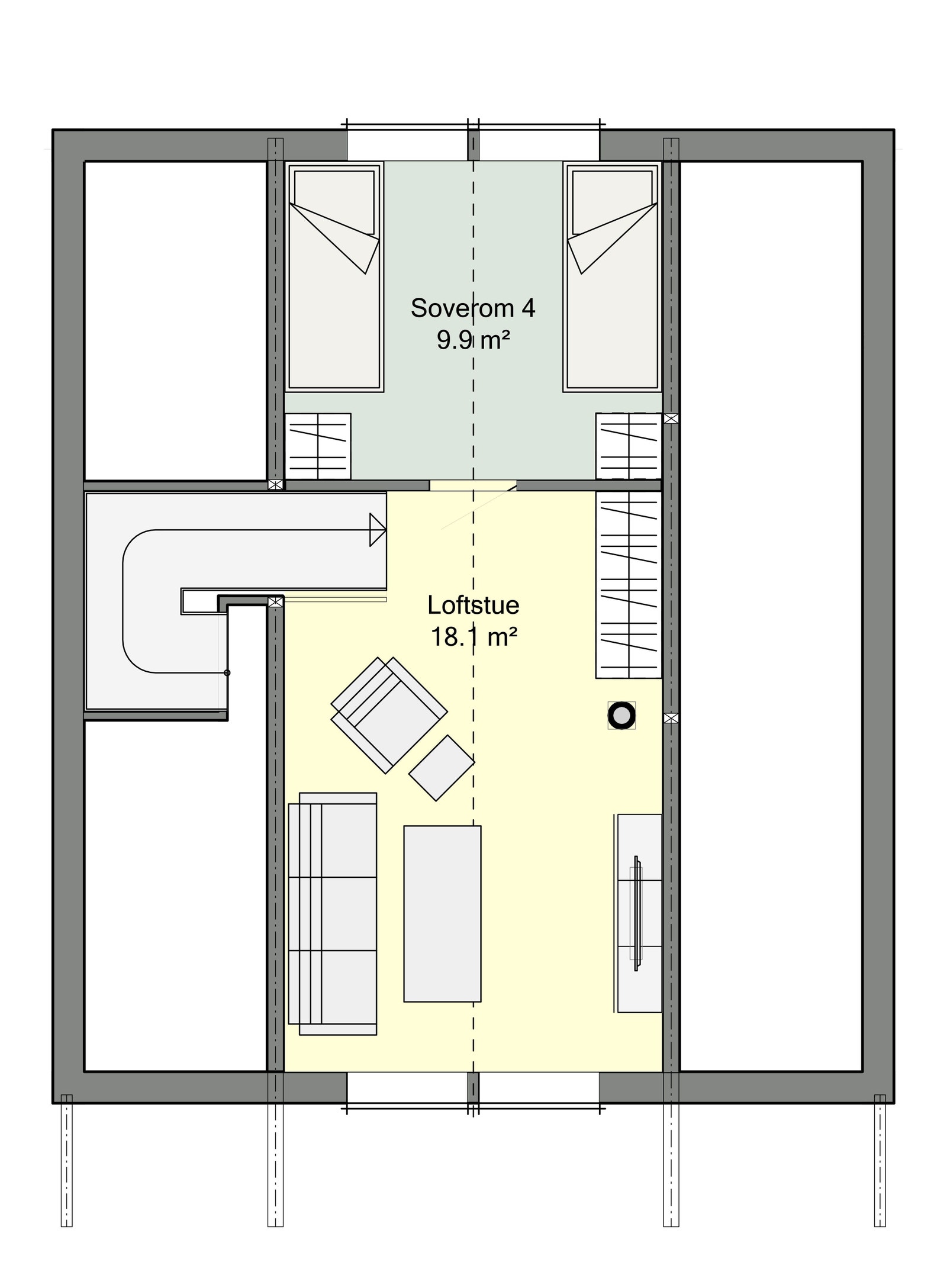 Plan loft Galleribilde