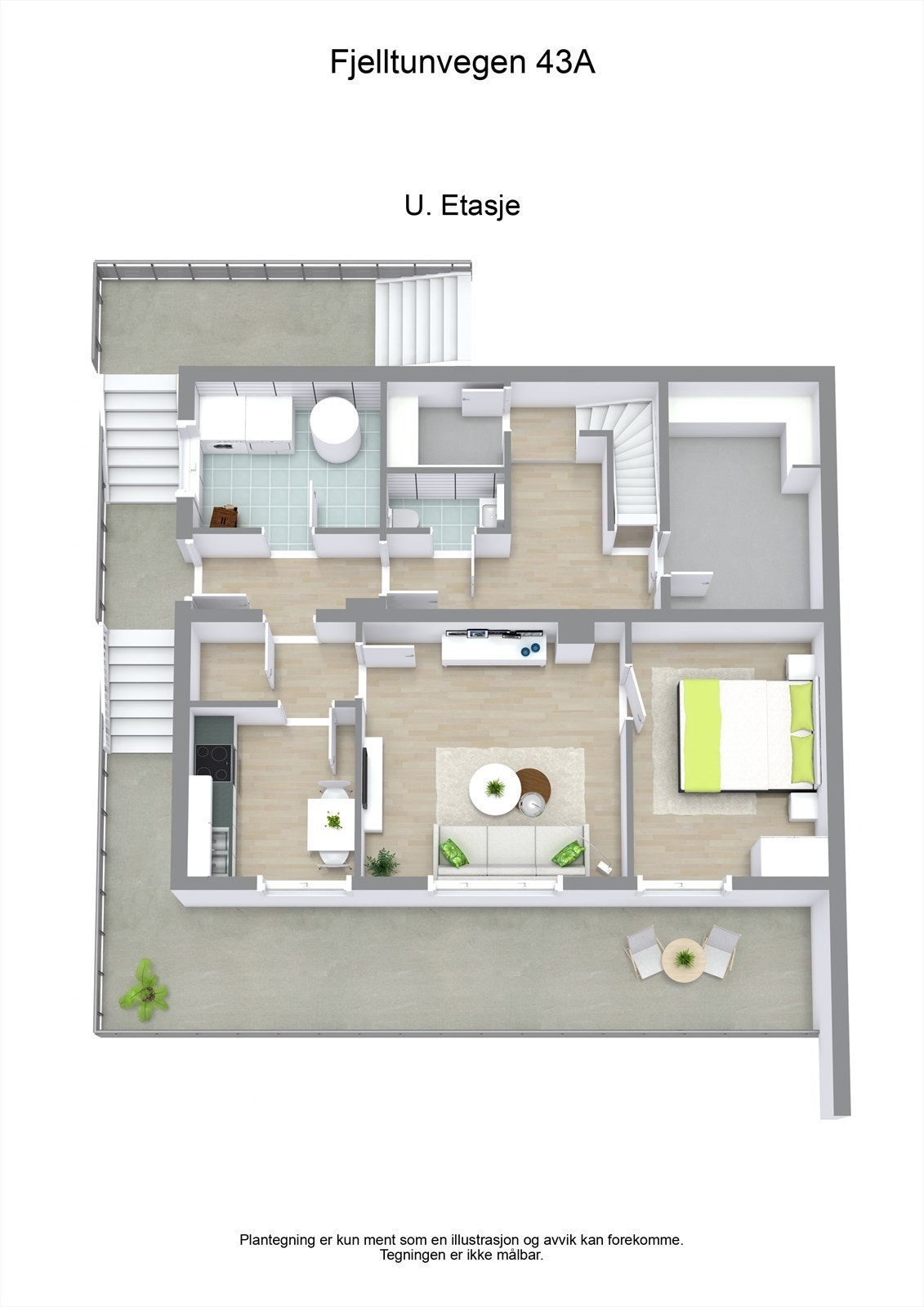 Fjelltunvegen 43A - 3D - U Galleribilde