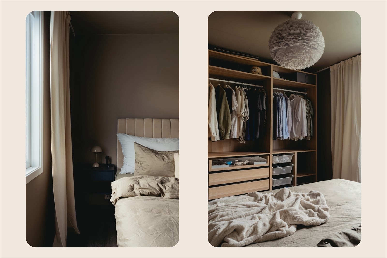 Her har du god plass til dobbelseng, garderobeløsning og små møbler som nattbord og vegghengte hyller. Galleribilde