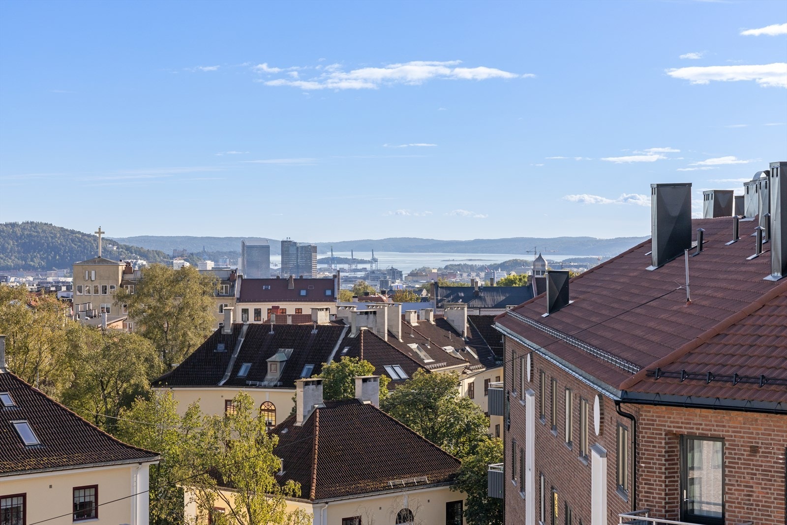 Herlig utsikt fra takterrassen. Galleribilde