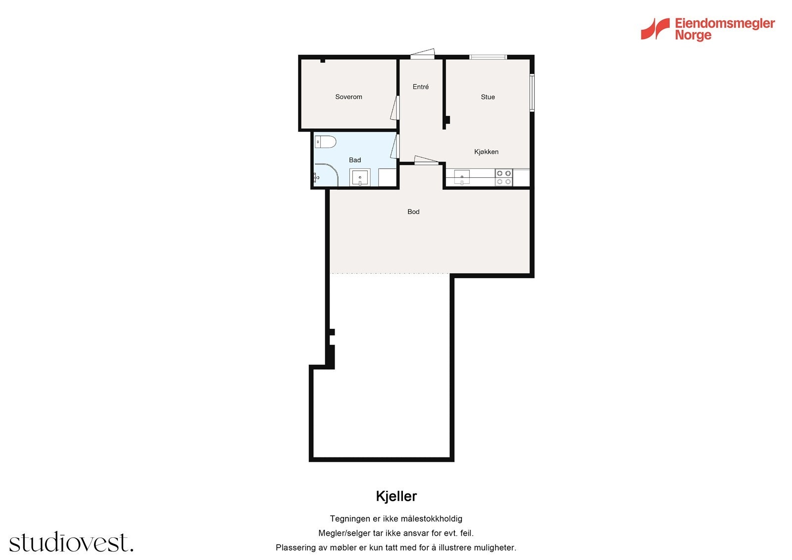 Plantegning kjeller. Galleribilde