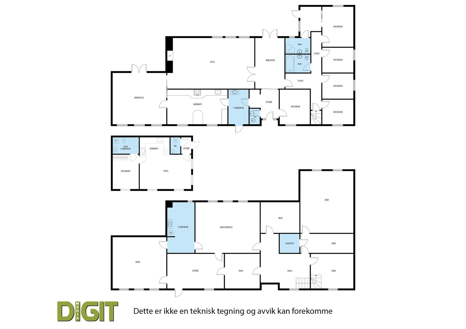 Plantegning begge etasjer Galleribilde