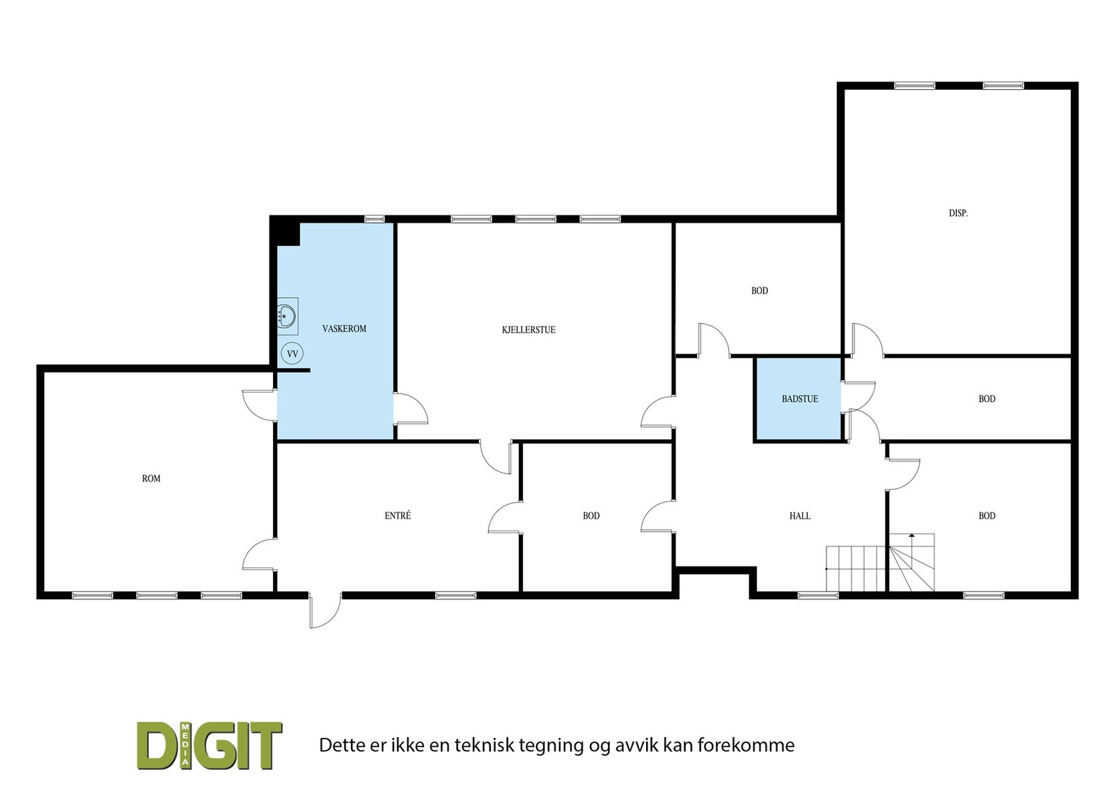 Plantegning kjeller Galleribilde