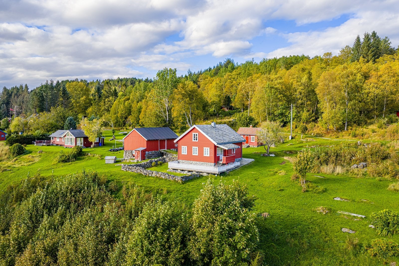 Fritidseiendom med fritidsbolig, løe og anneks, meget fint beliggende på stor sydvendt utsiktstomt Galleribilde