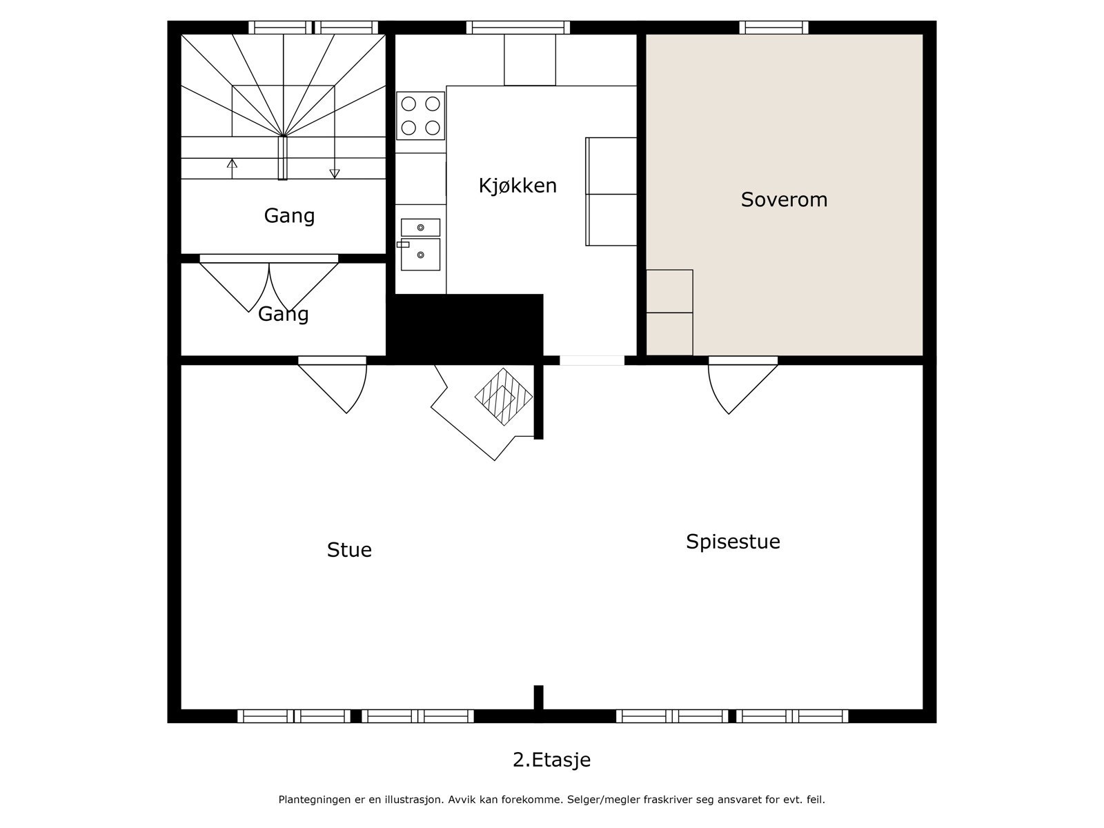 Plantegning andre etasje Galleribilde