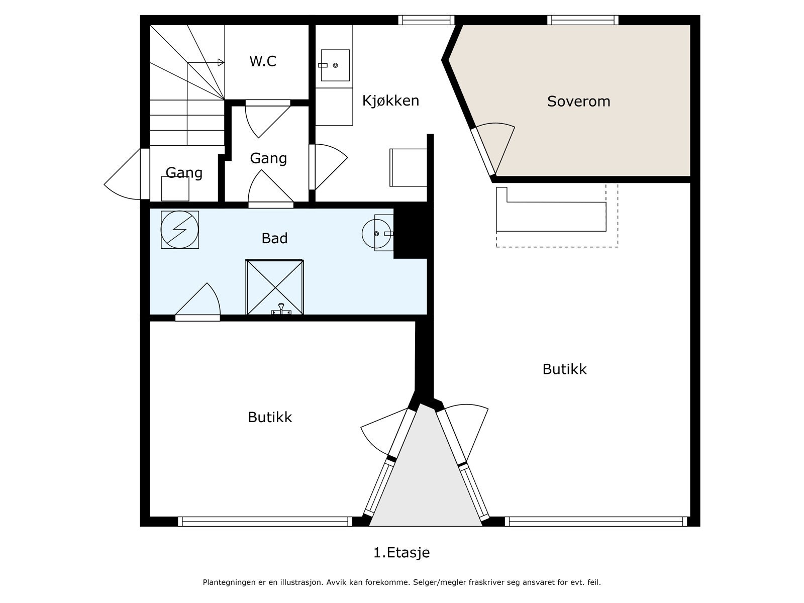 Plantegning underetasje Galleribilde