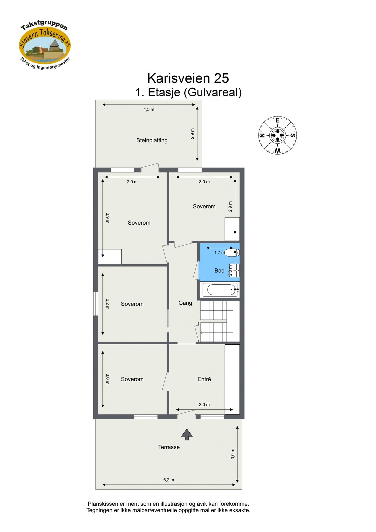 Oppmålt planløsning Galleribilde