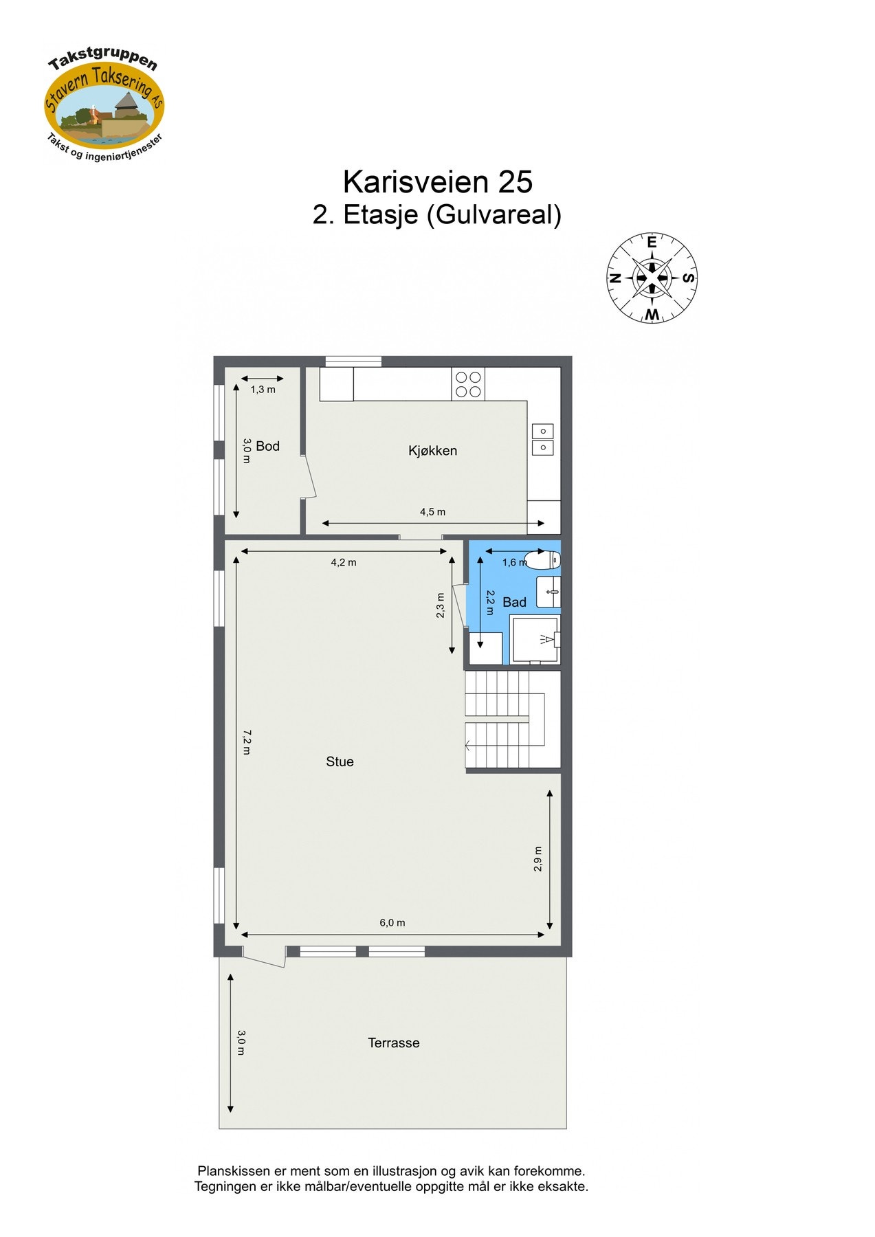 Oppmålt planløsning Galleribilde