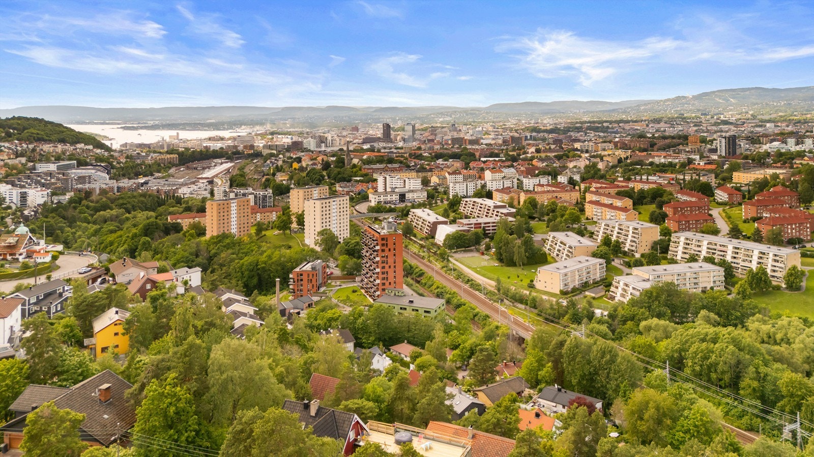 Nydelig utsikt over byen. Galleribilde