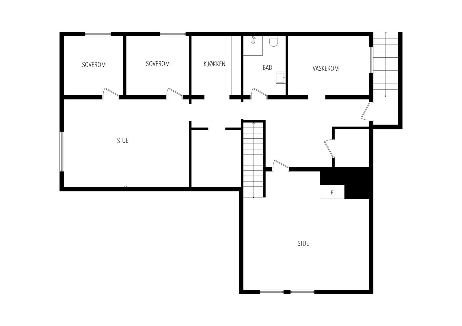 Plantegning underetasje Galleribilde