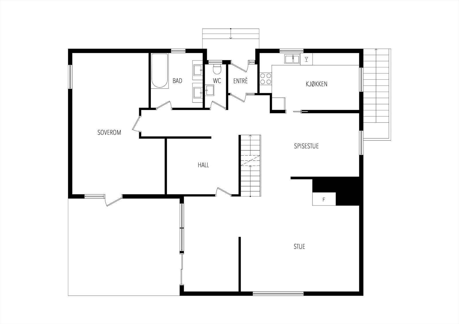 Plantegning 1.etasje Galleribilde