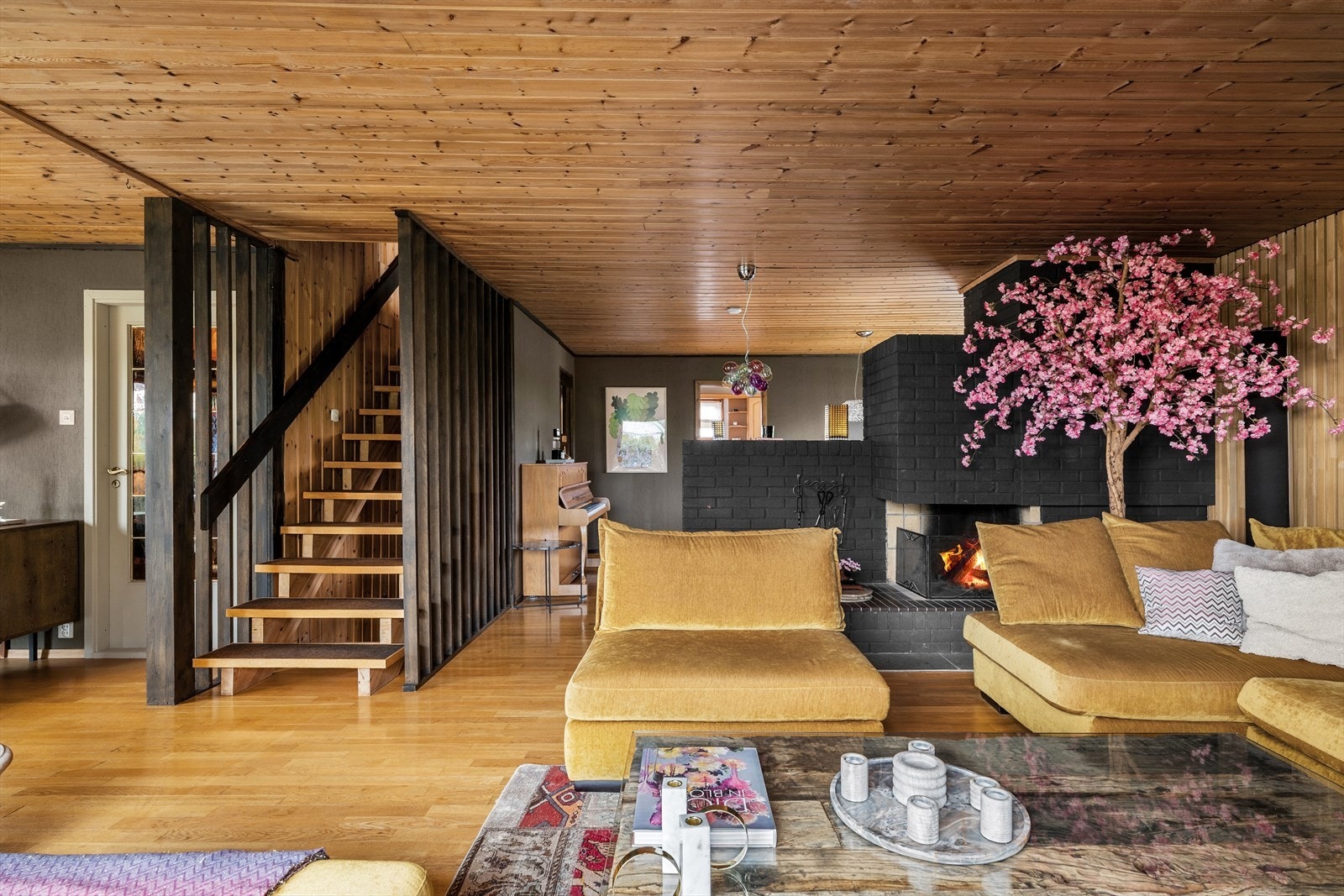 Stue med peis Galleribilde