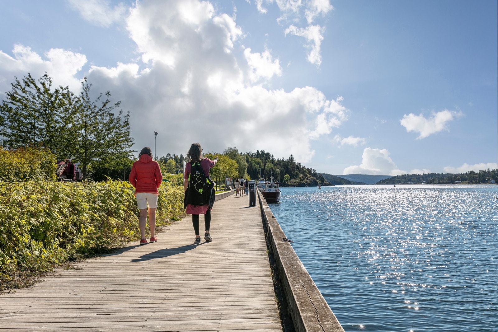Elvepromenaden gir tilgang til småbåthavn, kyststi og fjordbåter med anløp på Nesodden og Drøbak Galleribilde