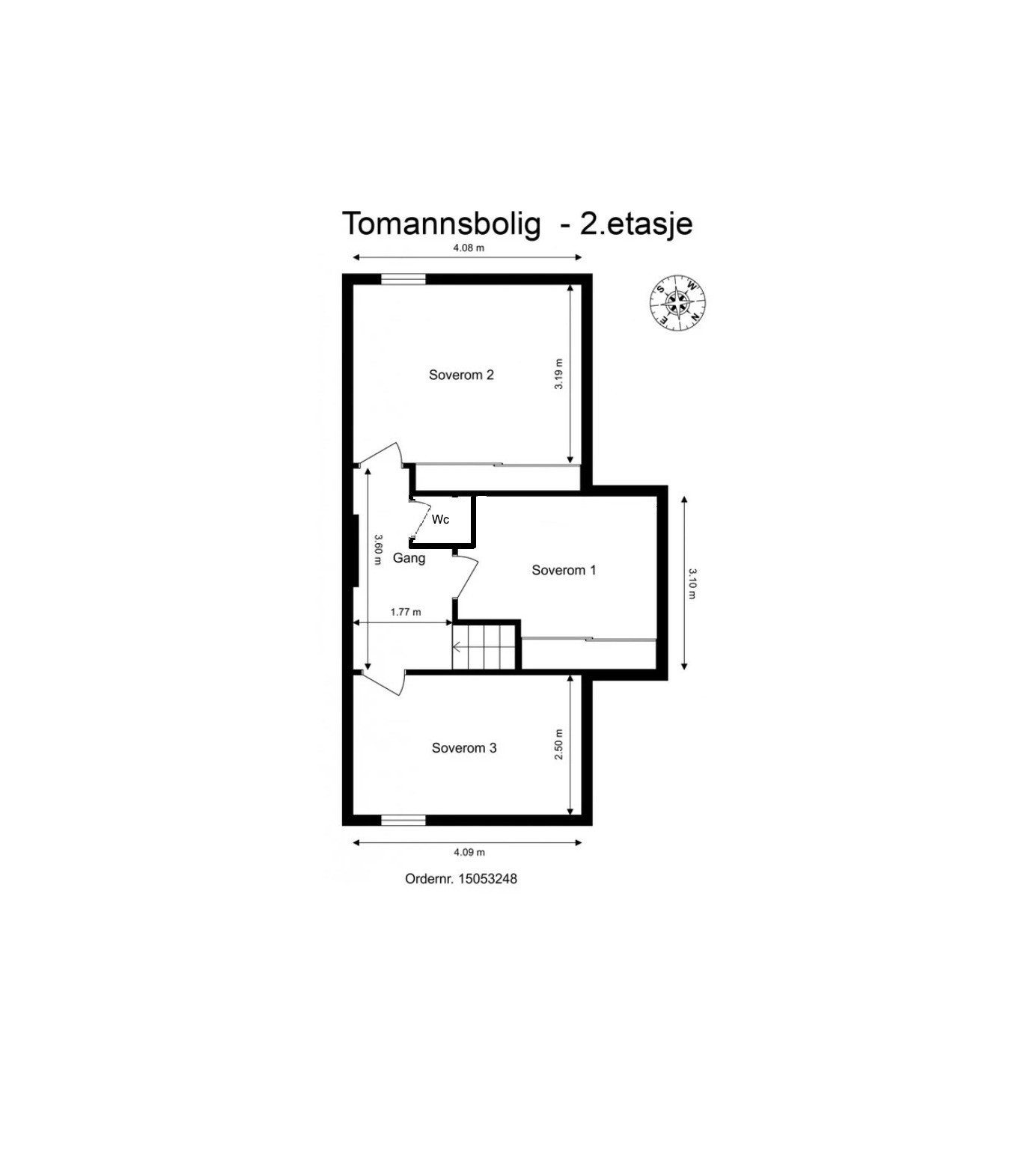 Alternativ plantegning 2. etasje med wc Galleribilde