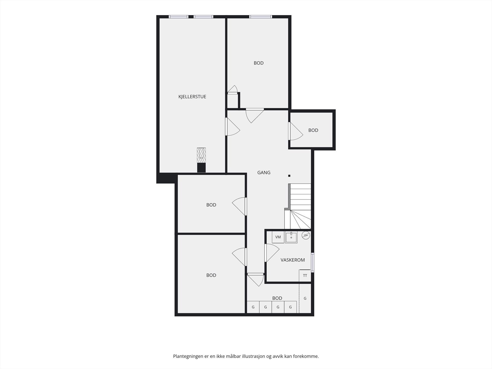 Plantegning kjeller. Galleribilde