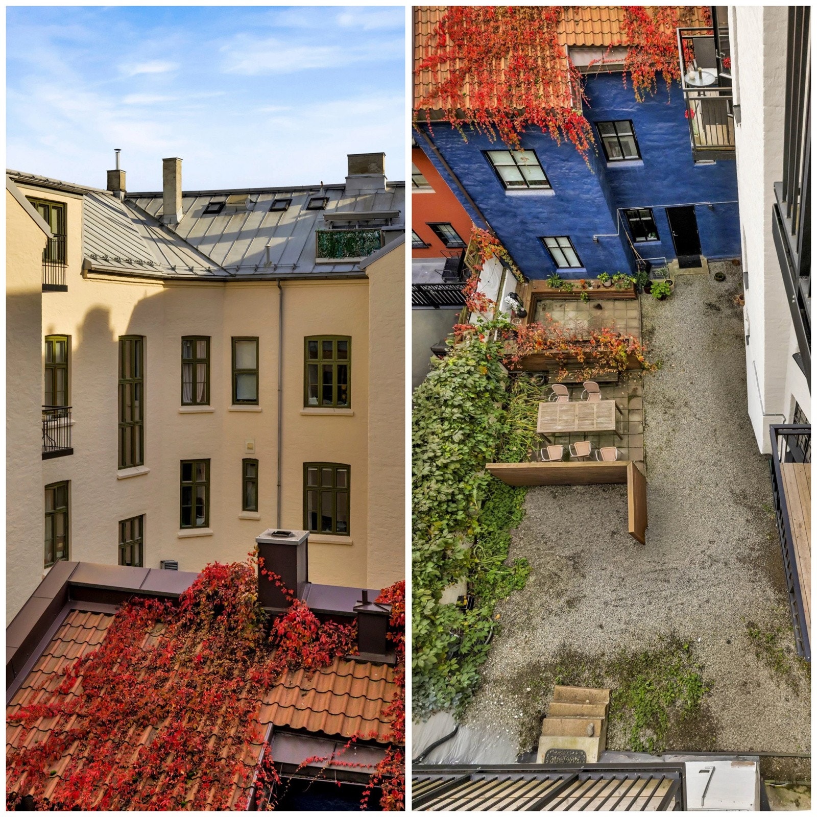 Utsikt mot en trivelig bakhage, perfekt for sosiale sammenkomster. Galleribilde