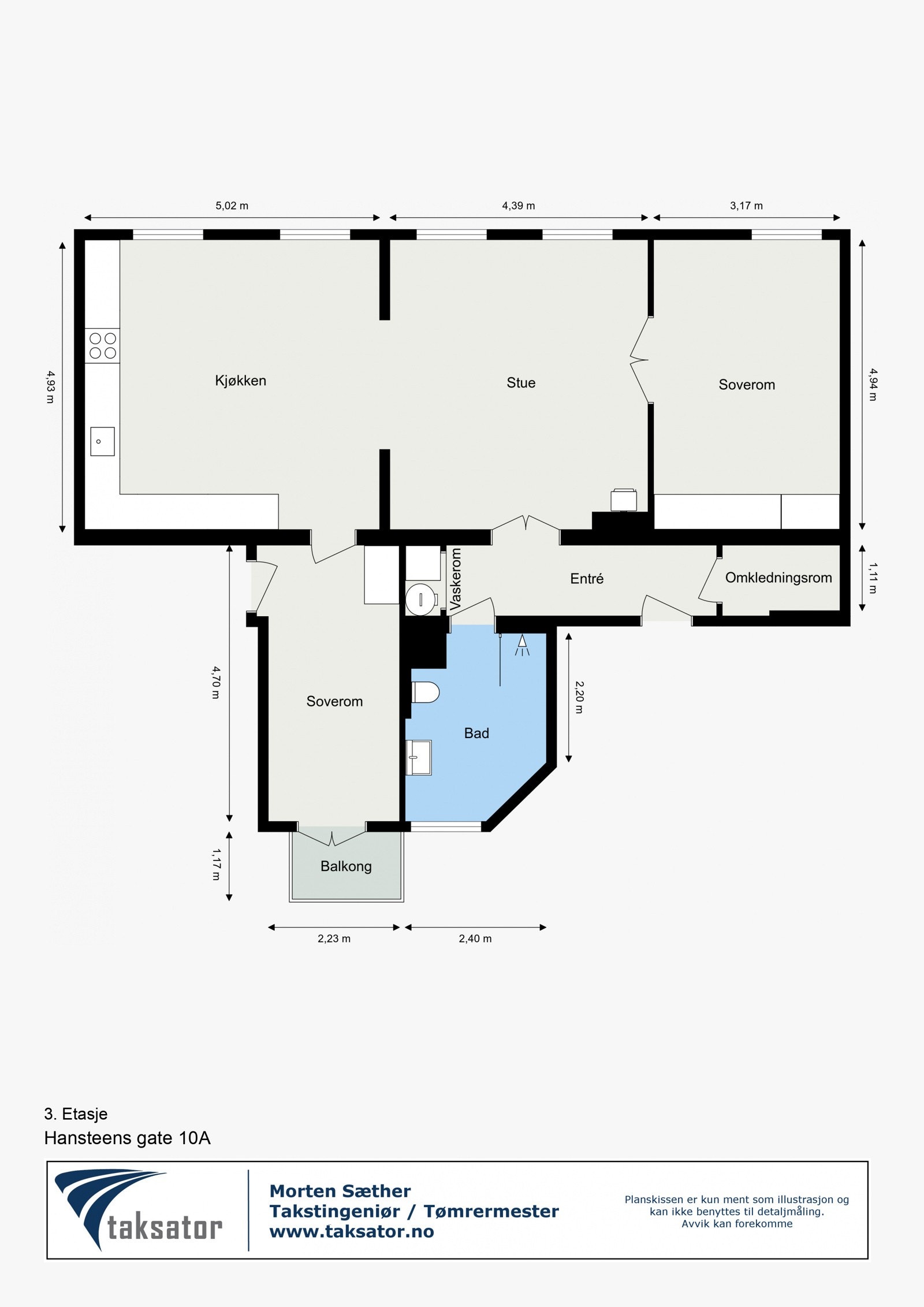 Plantegning - Hansteens gate 10A Galleribilde