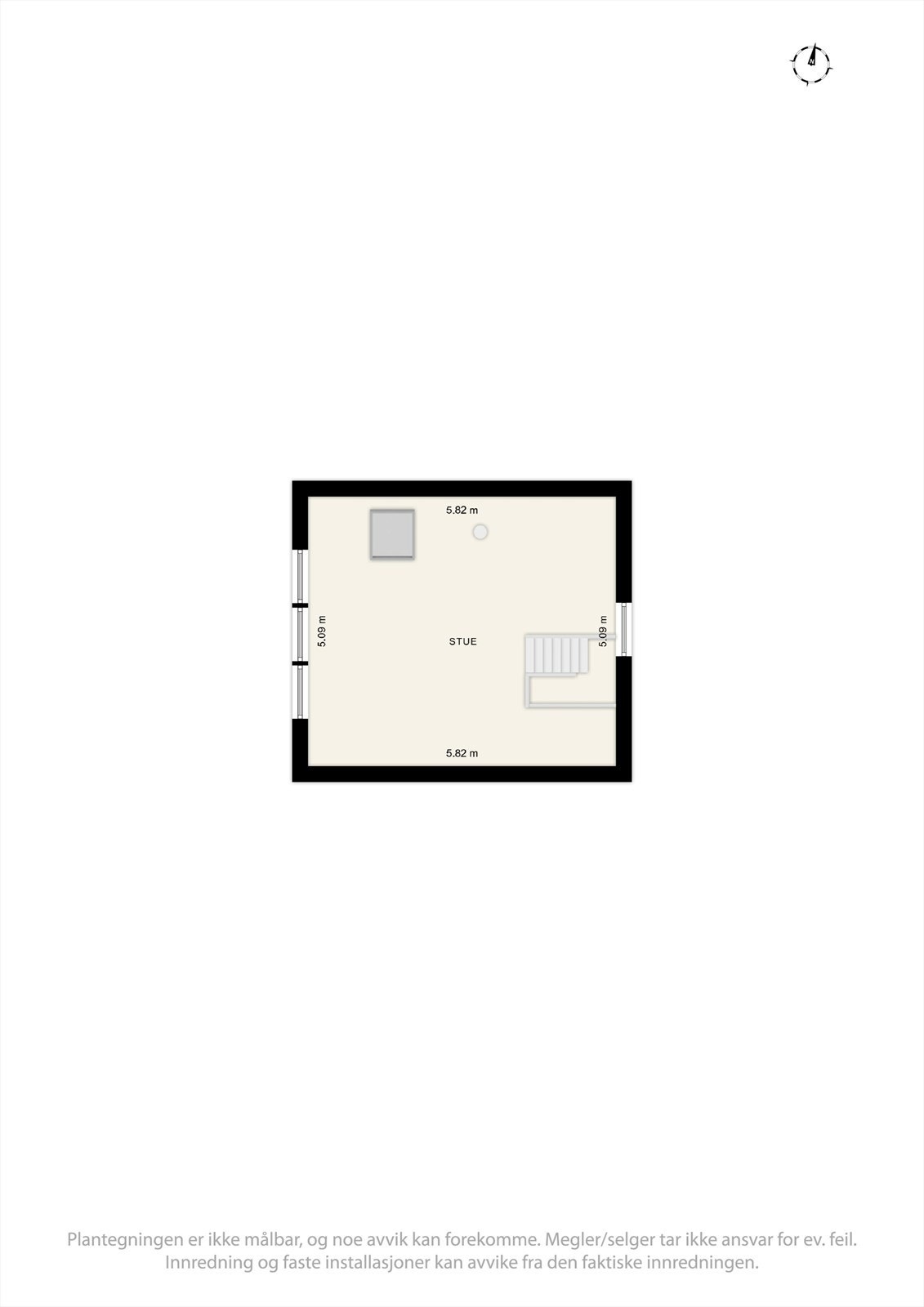 Plantegning loftsstue. Galleribilde