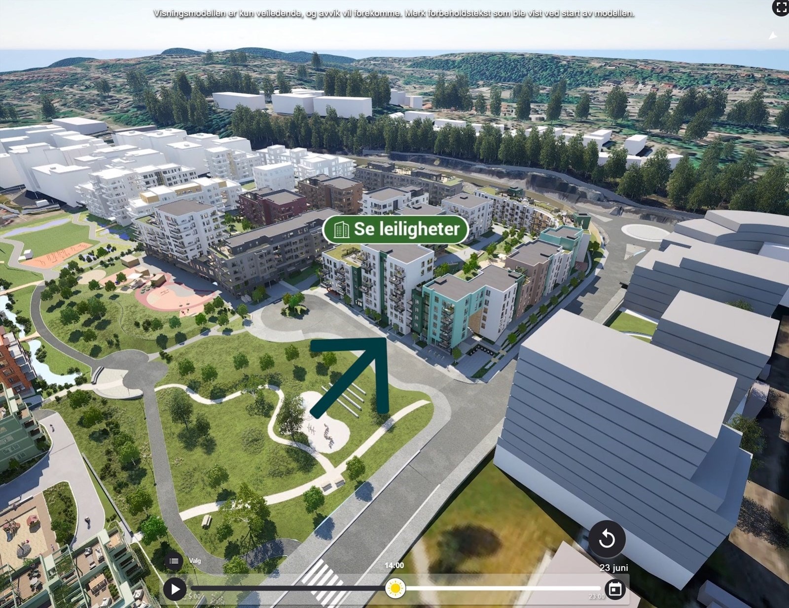 Mathildetunet - Omtrentlig plassering i hus G. Galleribilde