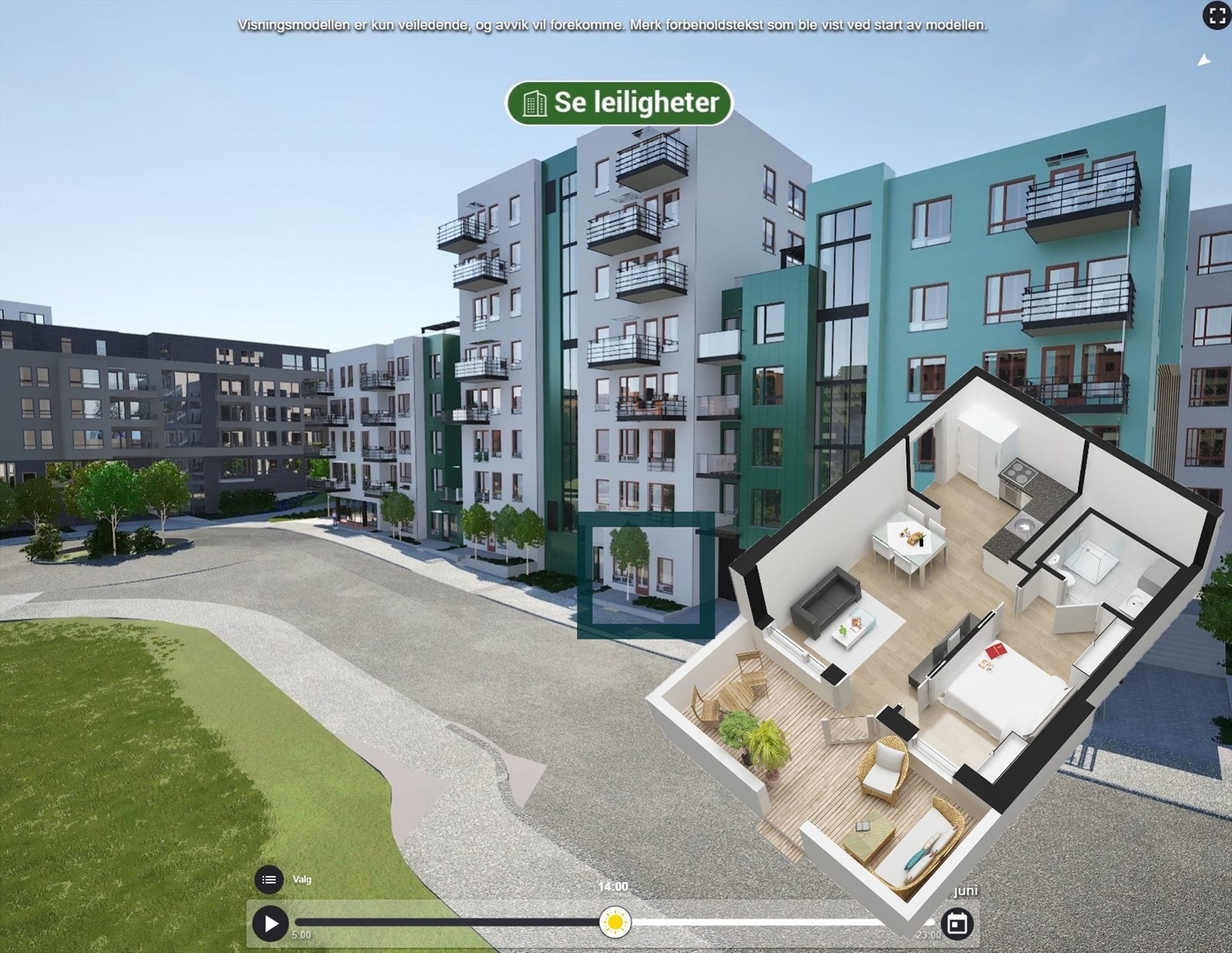 Mathildetunet - Omtrentlig plassering i hus G. Nyt sommeren på ca. 13 kvm terrasse. Galleribilde