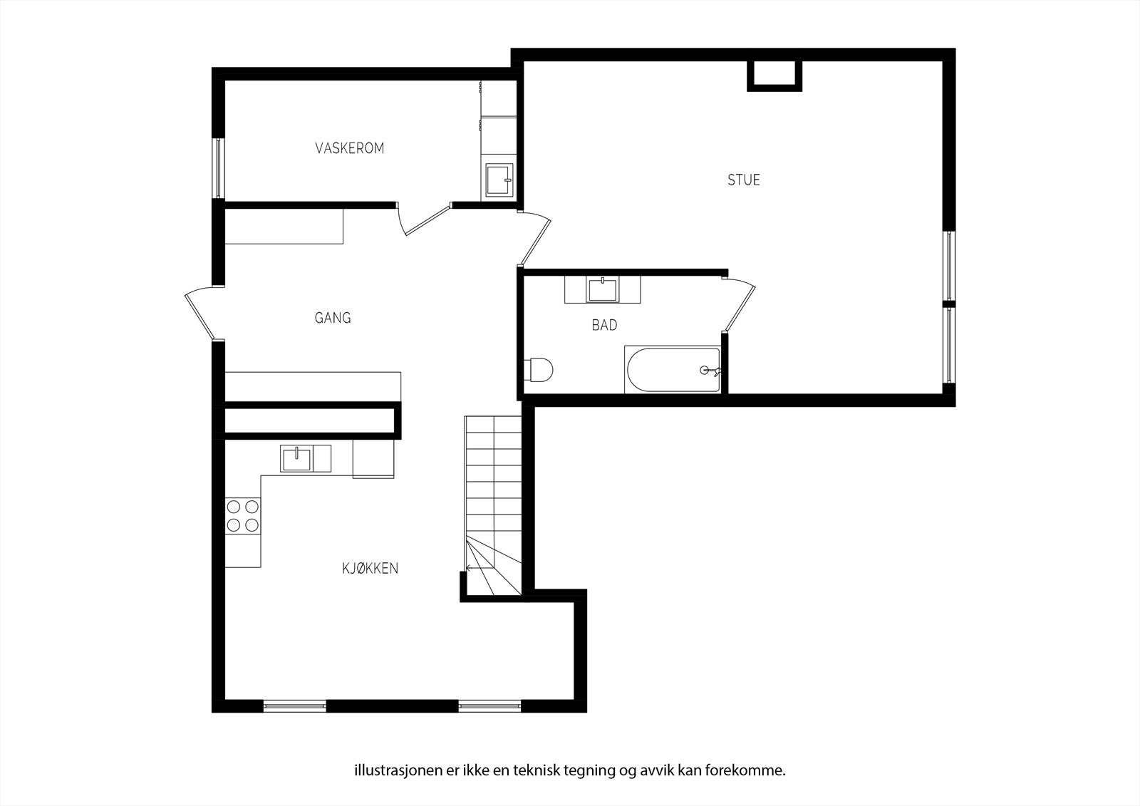 Plantegning U. Etasje. Galleribilde