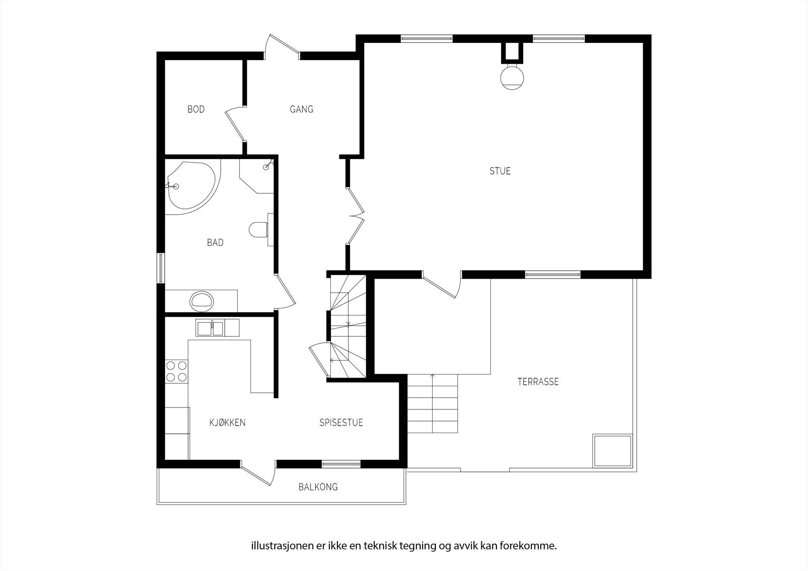 Plantegning 1. Etasje. Galleribilde