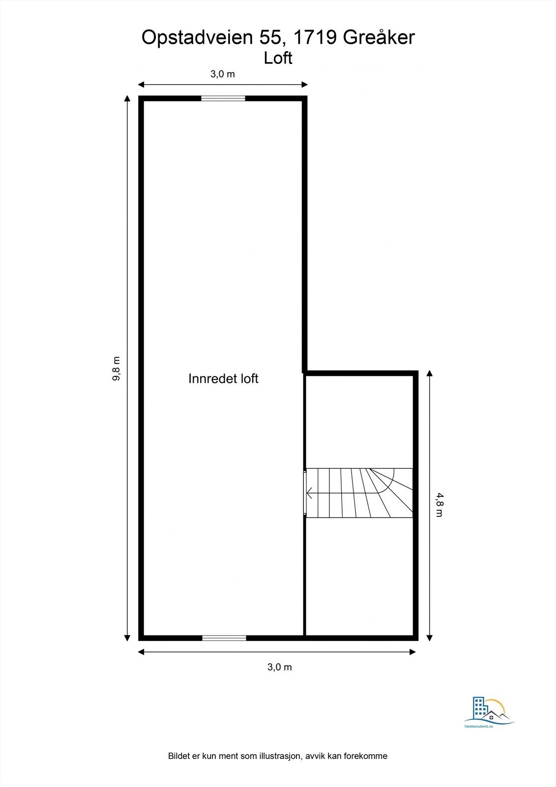 Floorplan letterhead - Opstadveien 55, 1719 Greåker - Loft - 2D Floor Plan.jpg Galleribilde