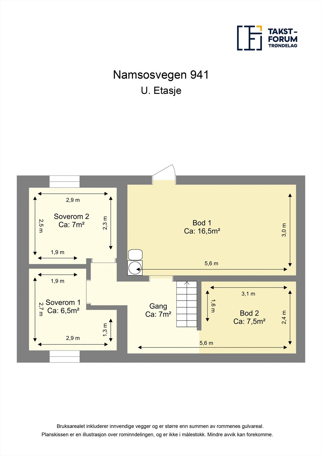 Plantegning underetasje. Galleribilde