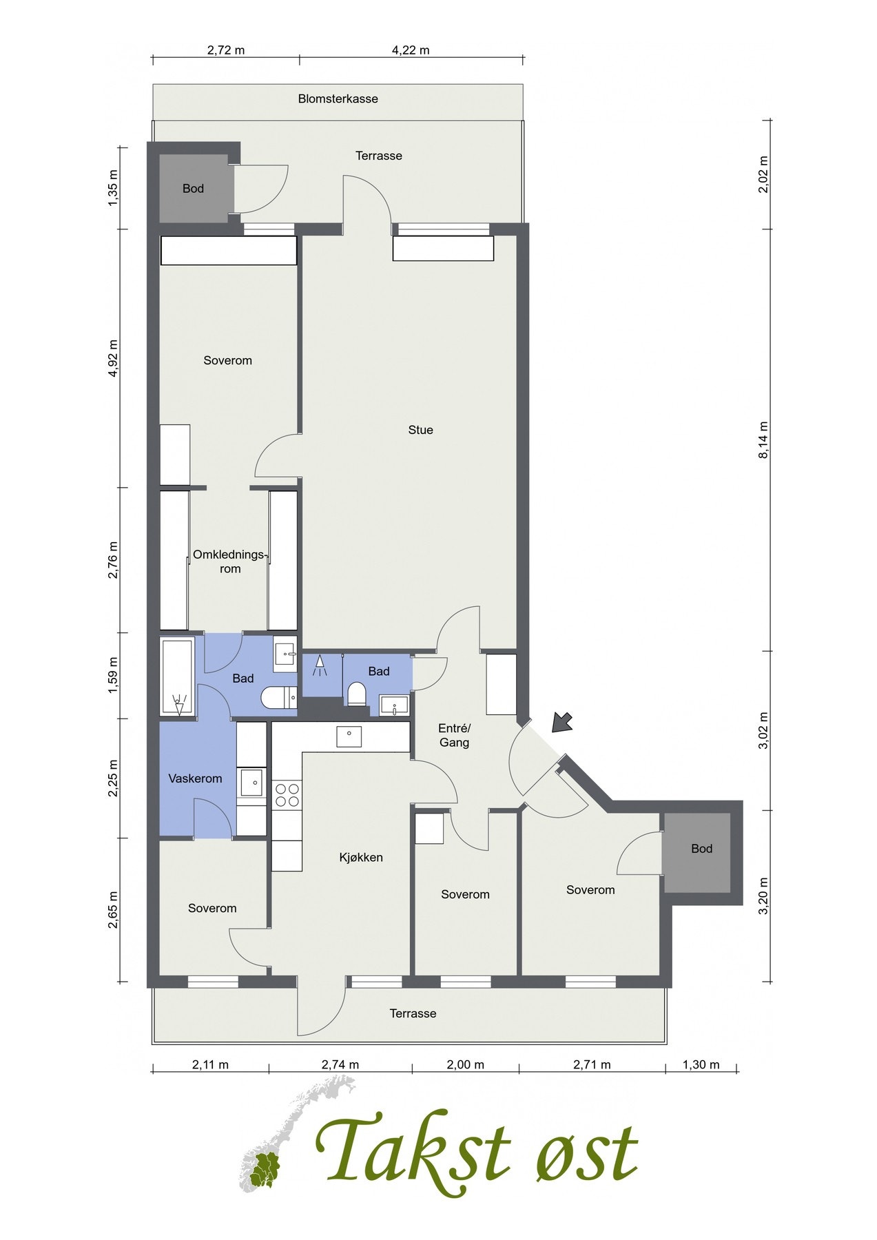 Plantegning Lindebergveien 53 B - 1. etasje Galleribilde
