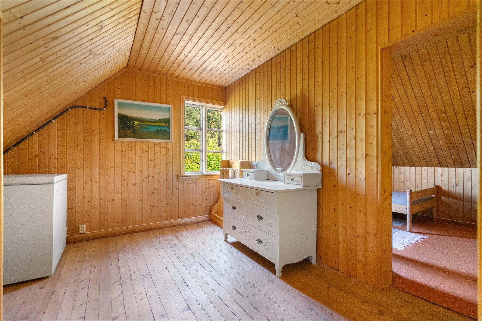 Rommet kan innredes og brukes etter behov og ønske, kanskje ekstra soverom, kontor eller oppbevaring Galleribilde