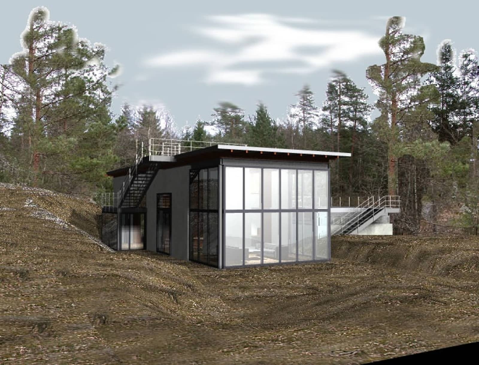 Arkitekttegning fra 2004. Det ble ikke sendt inn til kommunen. Galleribilde