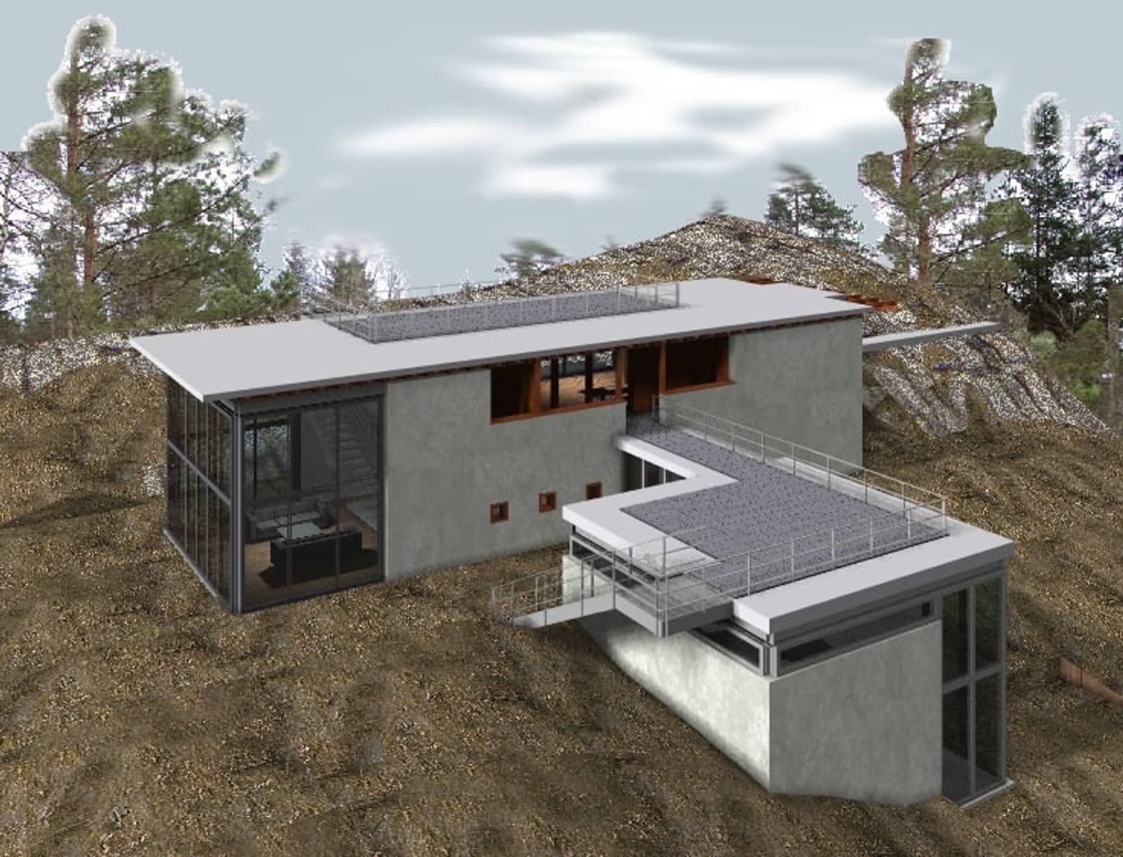 Arkitekttegning fra 2004. Det ble ikke sendt inn til kommunen. Galleribilde