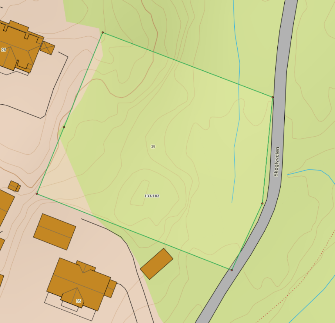 Matrikkelkart over eiendommen. Galleribilde