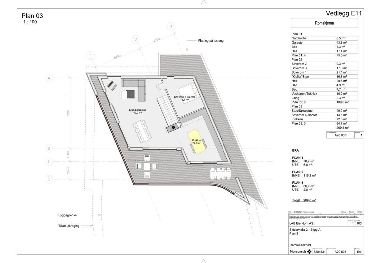 - Bygg A plantegning 3. etasje - Galleribilde