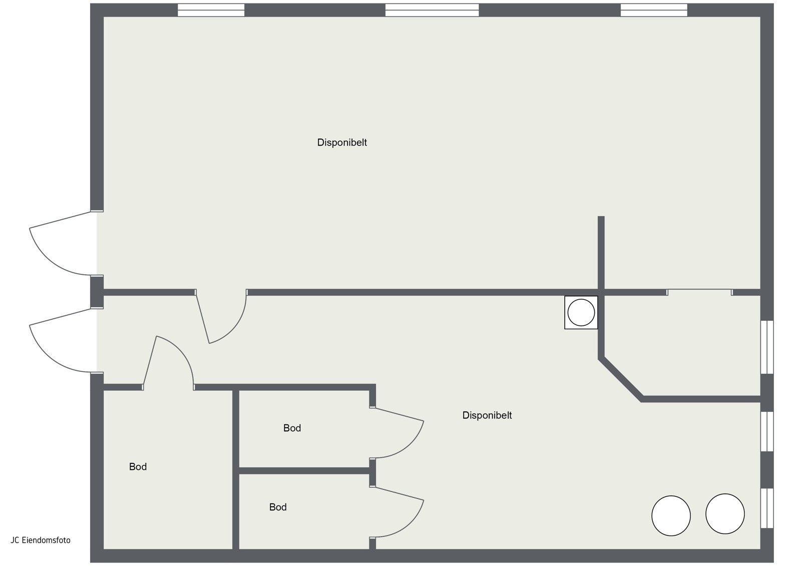 2D Plantegning - Kjeller. Galleribilde