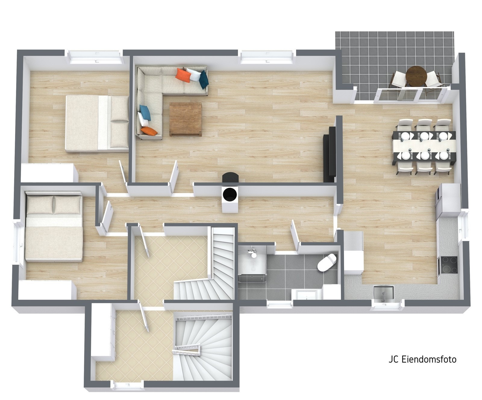 3D Plantegning - 2.etasje. Galleribilde