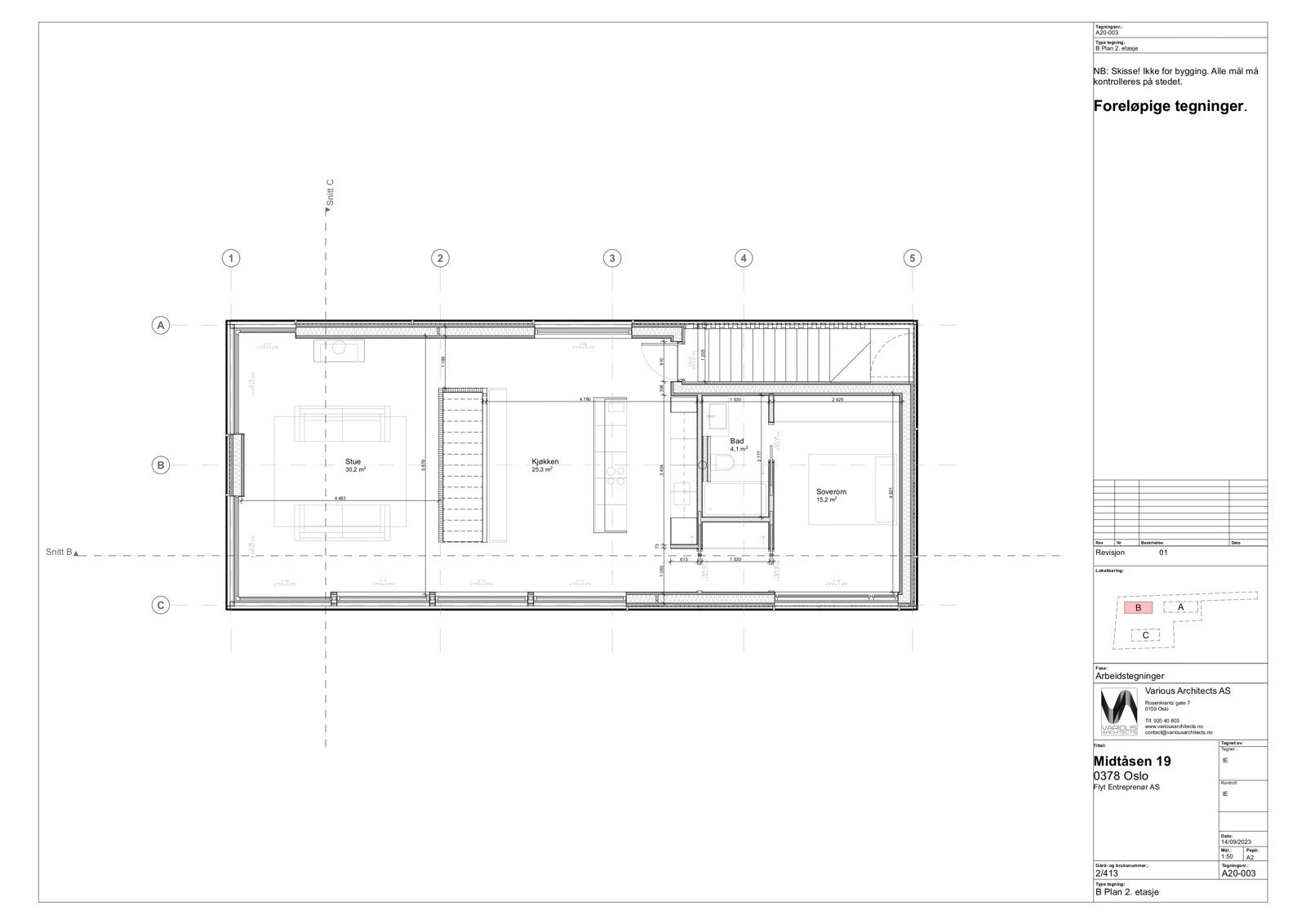 Plantegning 2. etasje Galleribilde