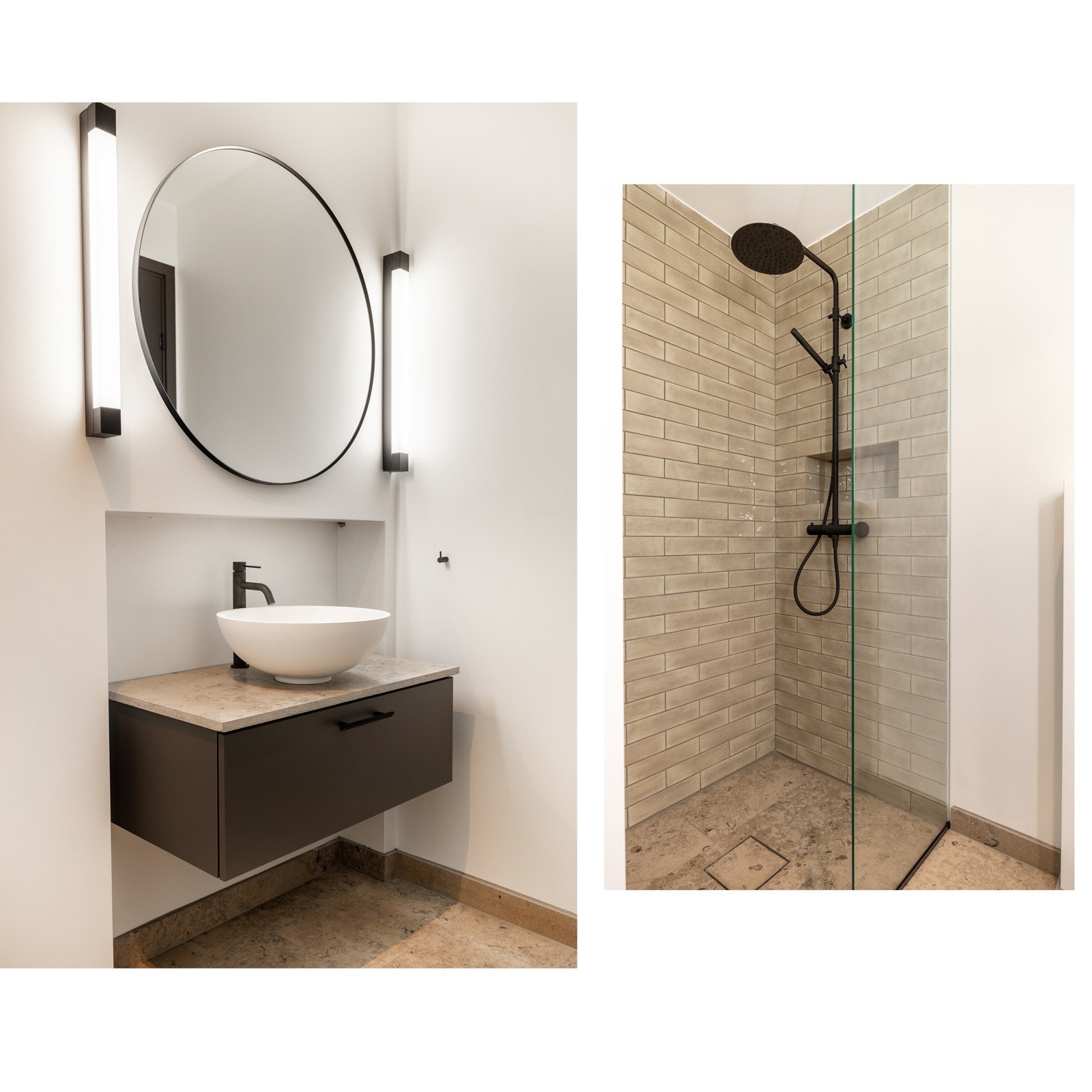 Også det andre badet er av fin størrelse. Begge badene har en svært romslig dusjnisje med rainshower fra Primy. Galleribilde