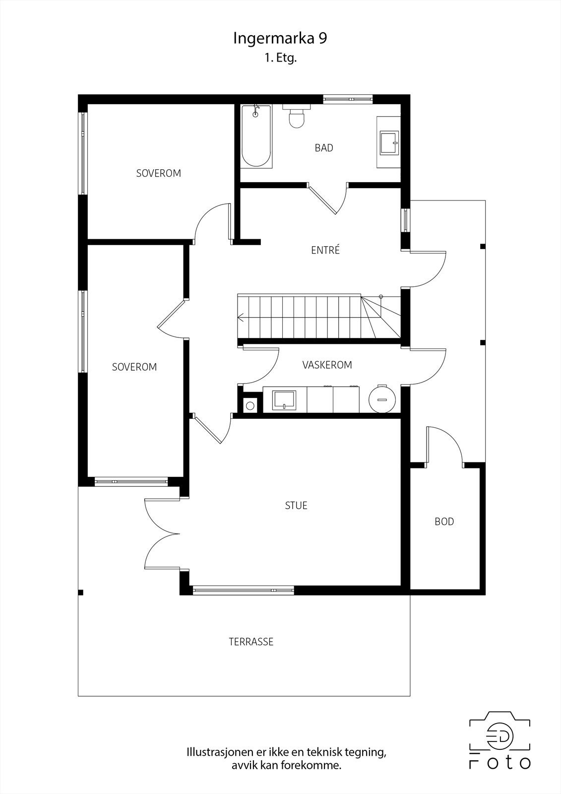 Plantegning 1. etasje Galleribilde