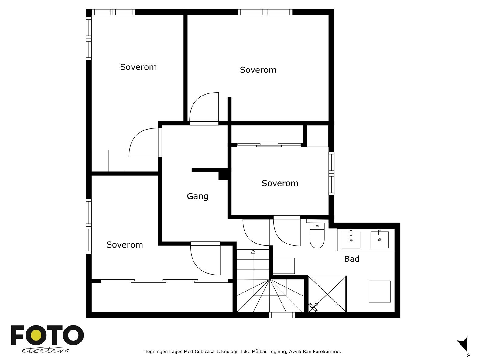 Plantegning 2.etasje - ikke målbar. Galleribilde