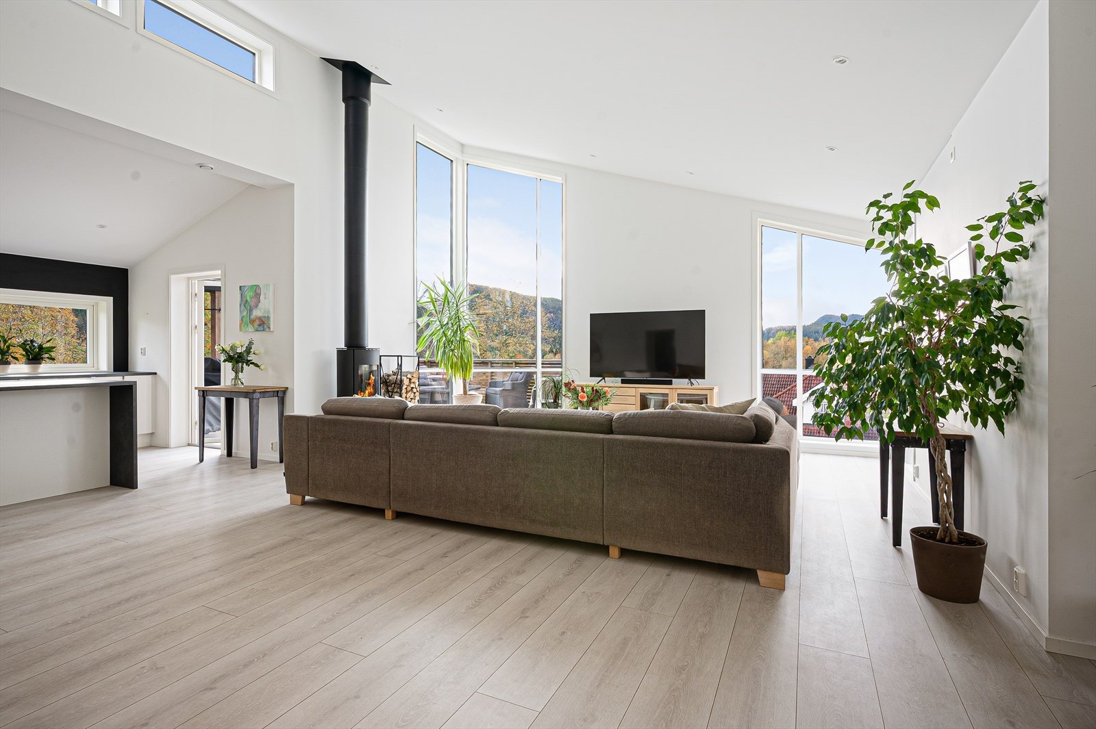 Her kan man virkelig senke roa og nyte flott utsikt i naturskjønne omgivelser Galleribilde