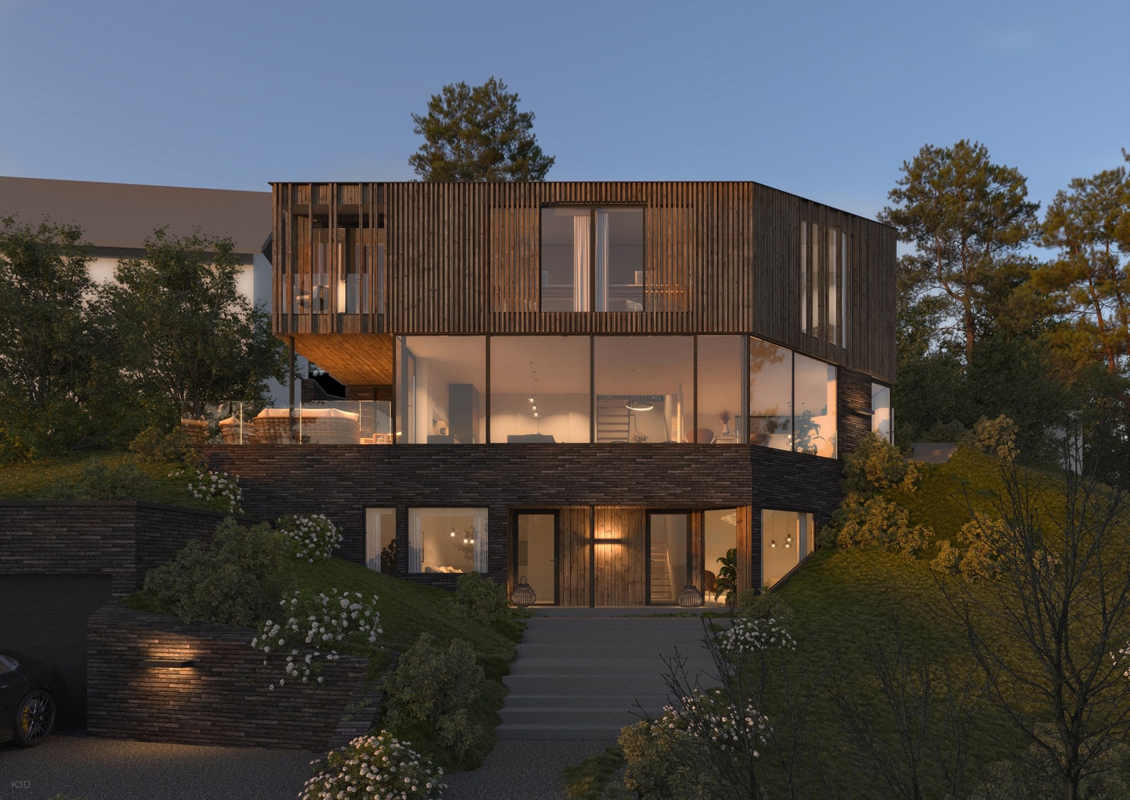 Illustrasjon av bolig som det er gitt rammetillatelse på Galleribilde