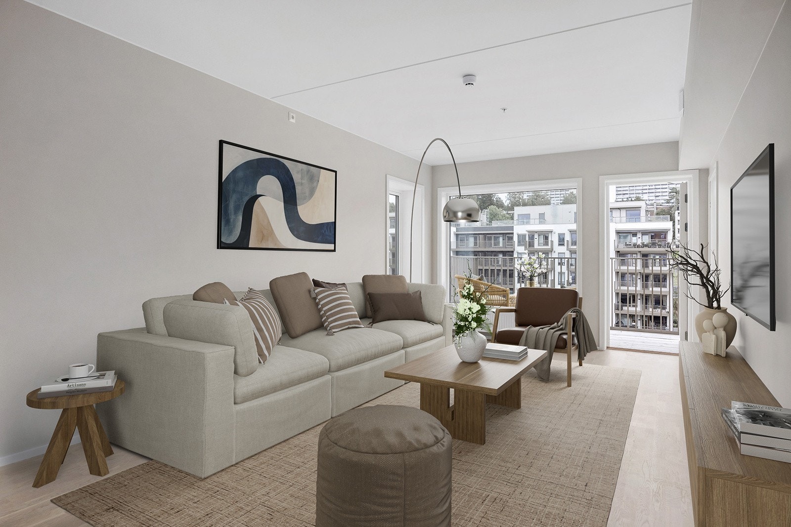 Stue - Bilde er digital møblert. Galleribilde